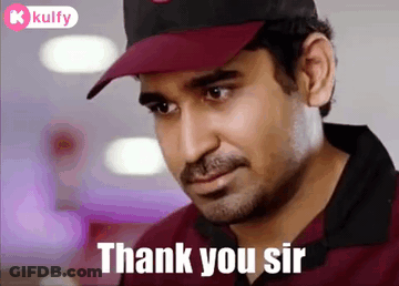 A Man Wearing A Hat And A Red Shirt Is Saying Thank You Sir . GIF