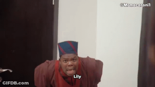 A Man Wearing A Hat And A Red Vest Is Making A Funny Face And Saying Lily . GIF