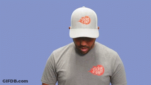 A Man Wearing A Hat And A Sticker Giant Shirt Says " Oh Lawd " GIF