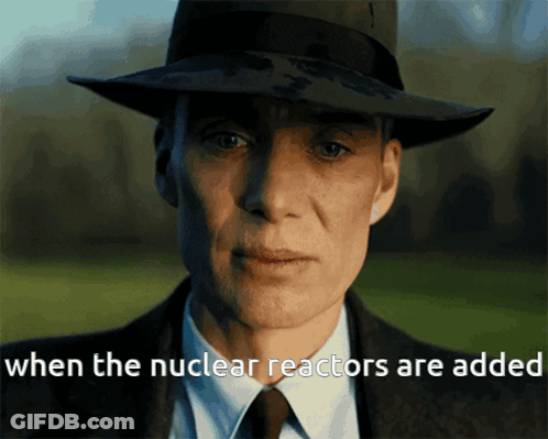 A Man Wearing A Hat And A Suit Says " When The Nuclear Reactors Are Added " GIF