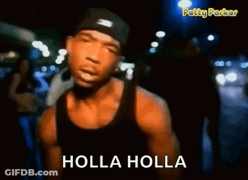 A Man Wearing A Hat And A Tank Top Says Holla Holla In A Video GIF