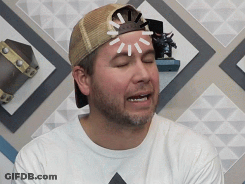 A Man Wearing A Hat And A White Shirt Has A Light Coming Out Of His Head GIF