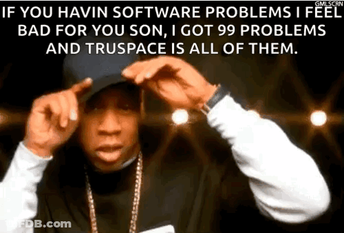A Man Wearing A Hat And A White Shirt Is Talking About Software Problems GIF