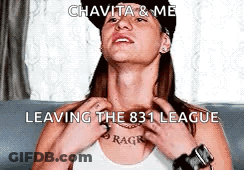 A Man Wearing A Hat And A White Tank Top Is Sitting On A Couch With His Hands On His Chest . GIF