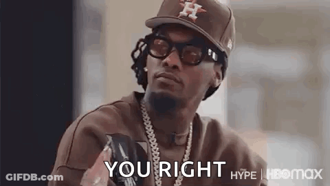 A Man Wearing A Hat And Glasses Is Saying `` You Right `` . GIF