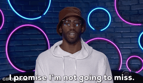 A Man Wearing A Hat And Glasses Says I Promise I 'M Not Going To Miss . GIF