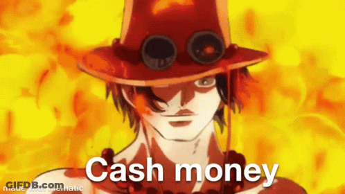 A Man Wearing A Hat And Goggles With The Words `` Cash Money '' Written On It . GIF