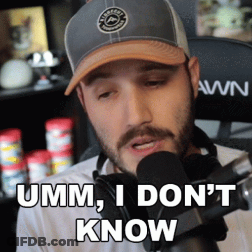 A Man Wearing A Hat And Headphones Says Umm I Don T Know GIF