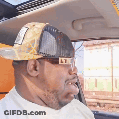 A Man Wearing A Hat And Sunglasses Has The Letter L On His Sunglasses GIF