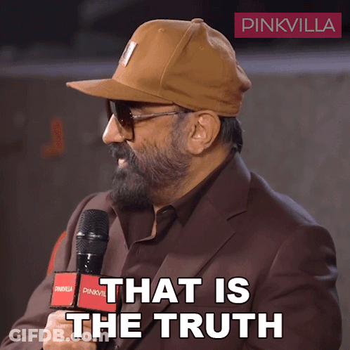A Man Wearing A Hat And Sunglasses Holds A Microphone And Says " That Is The Truth " GIF