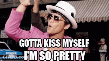 A Man Wearing A Hat And Sunglasses Is Saying Gotta Kiss Myself I 'M So Pretty . GIF