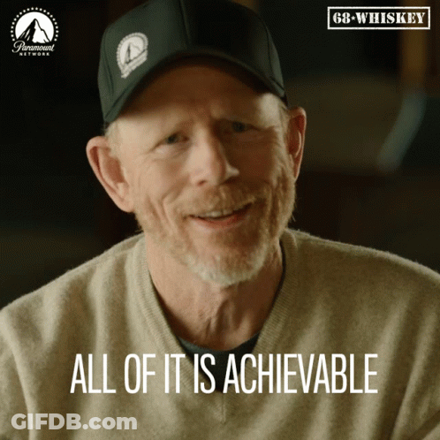 Man In Hat And Sweater With Achievable Quote GIF