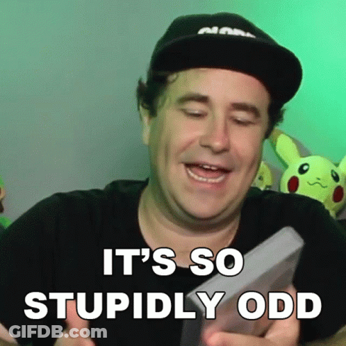 A Man Wearing A Hat Is Holding A Box And Says It 'S So Stupidly Odd GIF