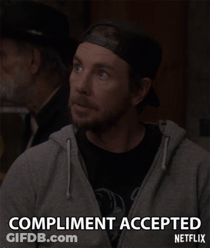 A Man Wearing A Hat Says Compliment Accepted GIF