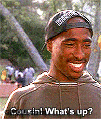 A Man Wearing A Hat Says Cousin What 'S Up .. GIF