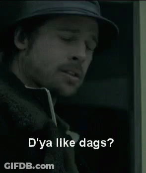 A Man Wearing A Hat Says " D ' Ya Like Dags " GIF