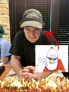 A Man Wearing A Hat That Says Liberty Fazzard 'S GIF
