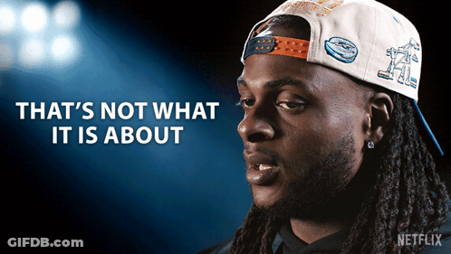 A Man Wearing A Hat That Says That 'S Not What It Is About On It GIF