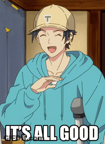 A Man Wearing A Hat With The Letter T On It And The Words It 'S All Good GIF