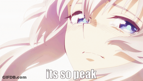 A Man Wearing A Hat With The Words " It 'S So Peak " Above Him GIF