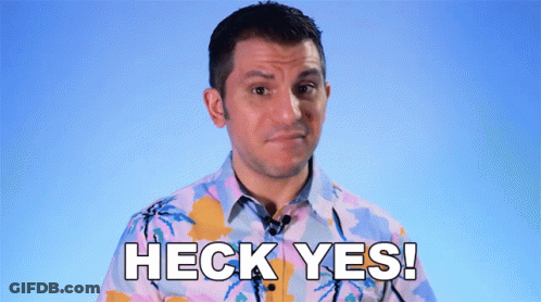 A Man Wearing A Hawaiian Shirt Says Heck Yes GIF