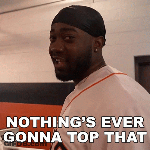 Man With Headband And Earrings Says Nothing S Ever Gonna Top That GIF
