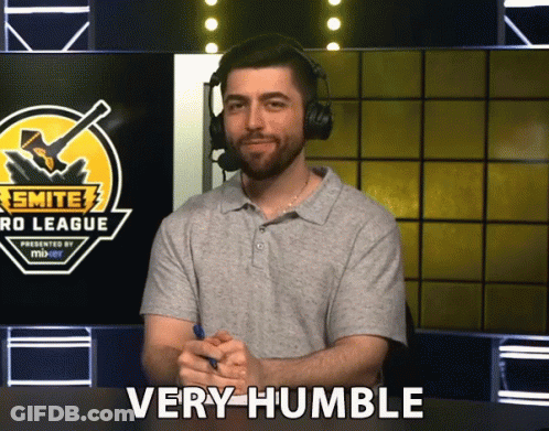 A Man Wearing A Headset Says Very Humble GIF