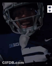 A Man Wearing A Helmet And A Jersey That Says Big On It GIF
