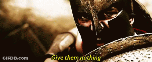 A Man Wearing A Helmet Says Give Them Nothing GIF