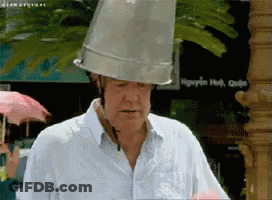Man With Helmet And Bucket On Head GIF
