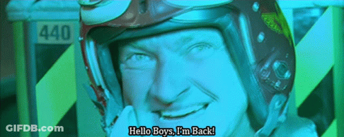 A Man Wearing A Helmet With The Number 440 On It GIF