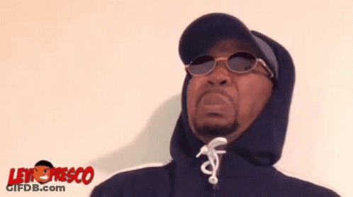 A Man Wearing A Hoodie And Sunglasses With The Words Pause Behind Him GIF