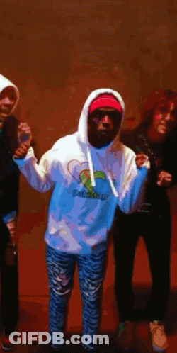 A Man Wearing A Hoodie That Says Paradise GIF