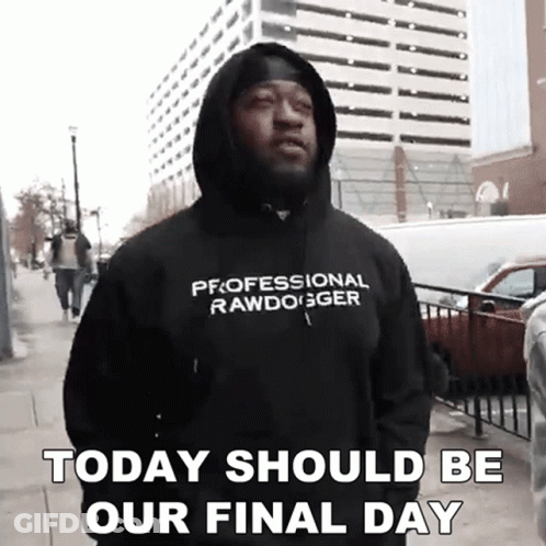 A Man Wearing A Hoodie That Says Professional Rawdogger GIF