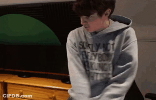 A Man Wearing A Hoodie That Says ' Scarly Not Everybody ' GIF