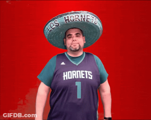 A Man Wearing A Hornets Jersey With The Number 1 GIF