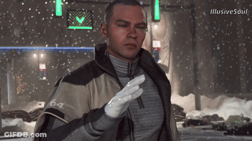 A Man Wearing A Jacket With The Number 64 On It Stands In The Snow GIF