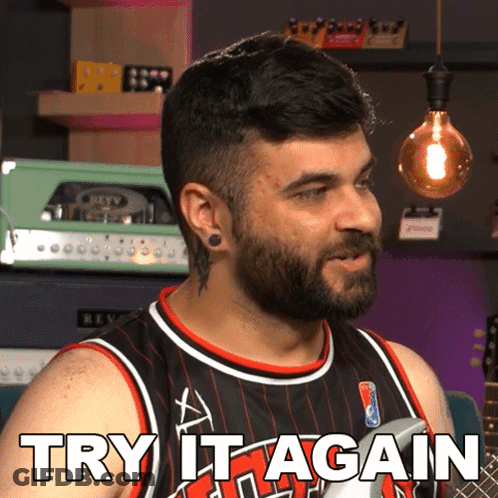 A Man Wearing A Jersey That Says Try It Again On It GIF