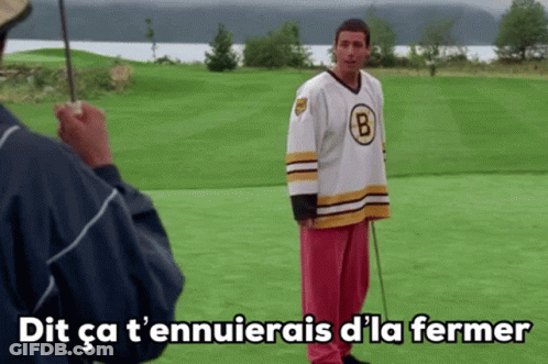 A Man Wearing A Jersey With The Letter B On It Is Standing On A Golf Course GIF