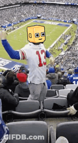 A Man Wearing A Jersey With The Number 13 On It Stands In A Stadium GIF