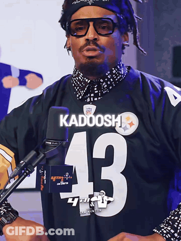 A Man Wearing A Kadoosh Number 43 Jersey GIF