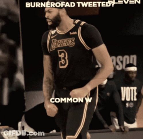 A Man Wearing A Lakers Jersey With The Number 3 GIF