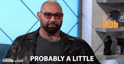 A Man Wearing A Leather Jacket And Glasses Says Probably A Little GIF