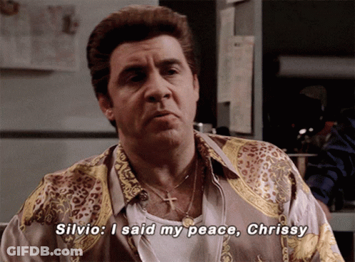 A Man Wearing A Leopard Print Shirt Says Silvio I Said My Peace Chrissy GIF