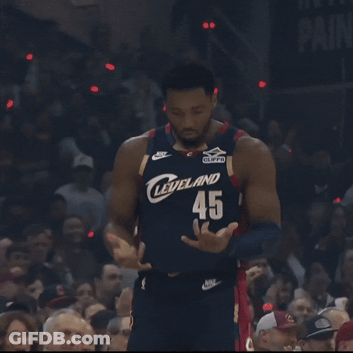 A Man Wearing A Leveland Jersey Number 45 GIF