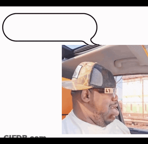 A Man Wearing A Lt Hat And Sunglasses Is Sitting In The Back Seat Of A Car GIF