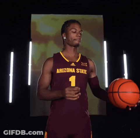 A Man Wearing A Maroon Arizona State Jersey Number 1 GIF