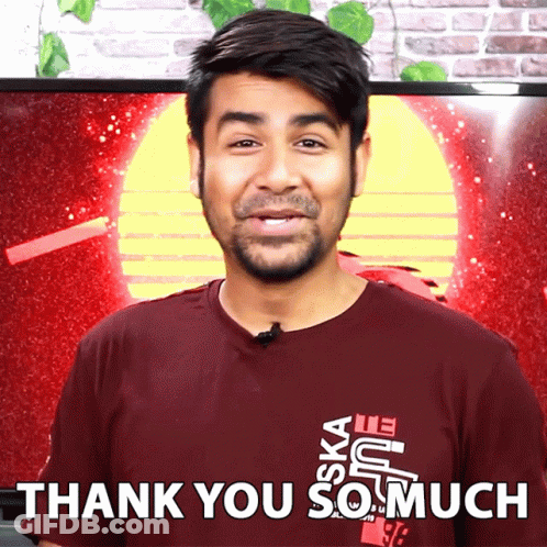 A Man Wearing A Maroon Shirt That Says Ska Life Says Thank You So Much GIF