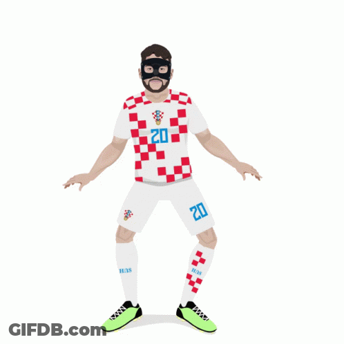 A Man Wearing A Mask And A Jersey With The Number 20 On It GIF