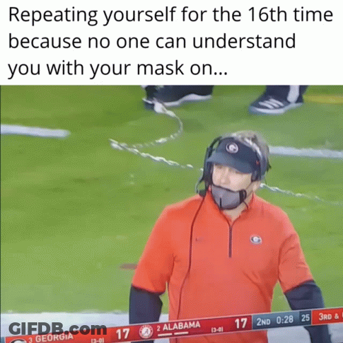 A Man Wearing A Mask On A Football Field GIF